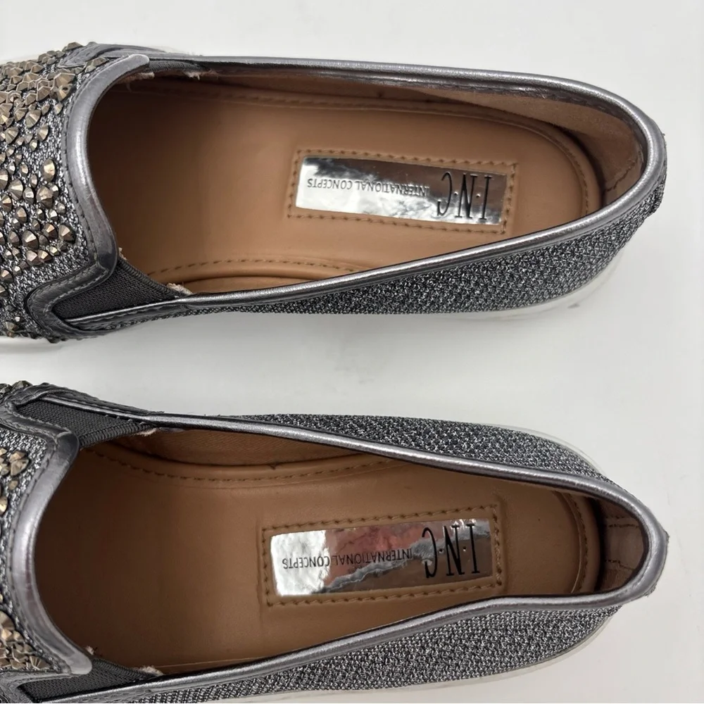 INC International Concepts Silver Embellished‎ Slip-On Sneakers